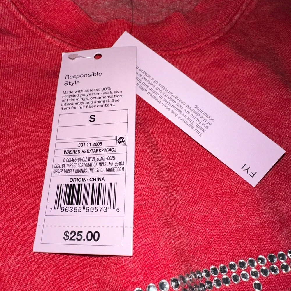 Wild Fable Women's Los Angeles Rhinestone‎ Sweatshirt- Size S - Picture 6 of 9